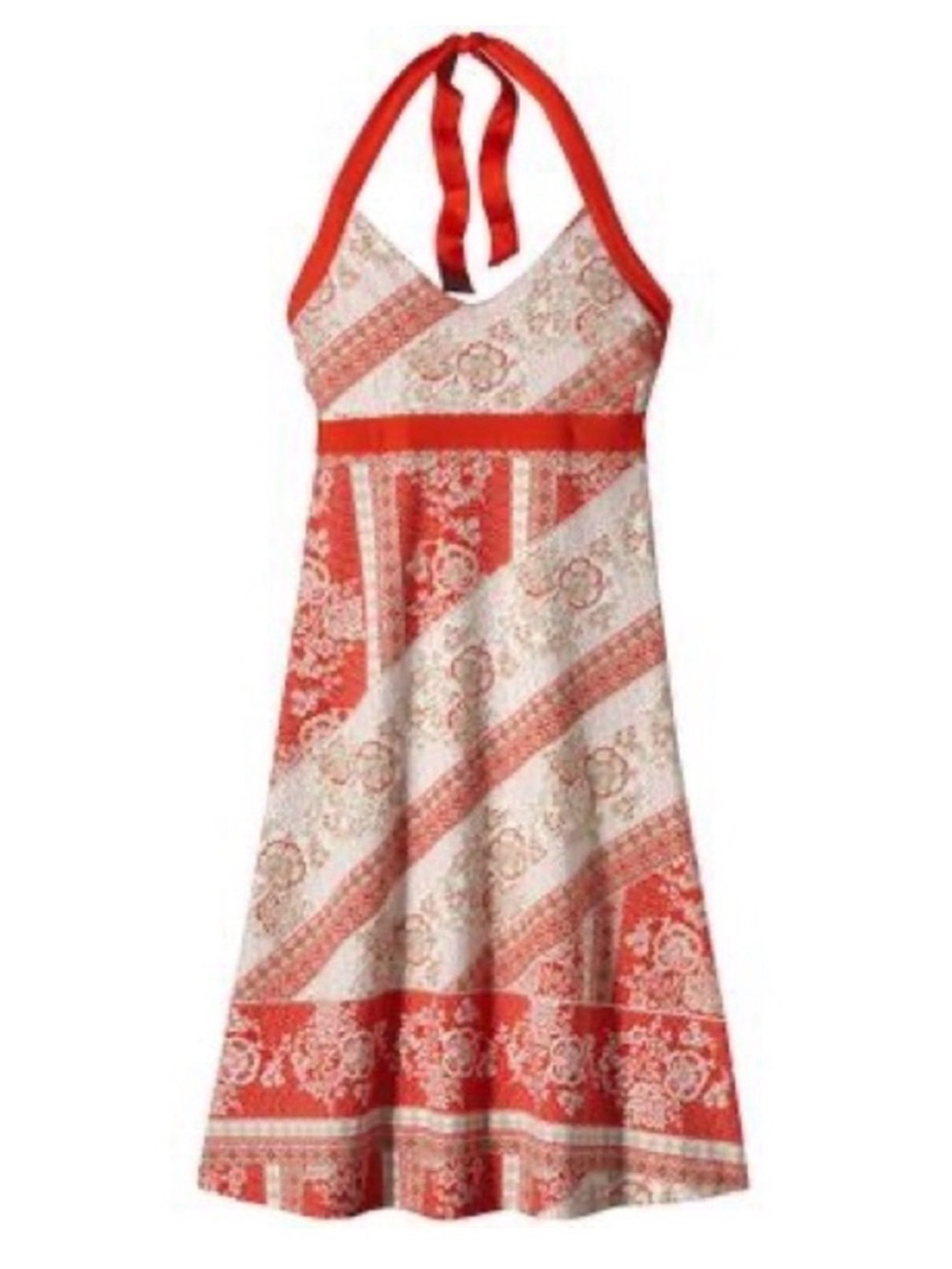 Patagonia Iliana Halter Dress
Size Large Cream and Orange/Salmon